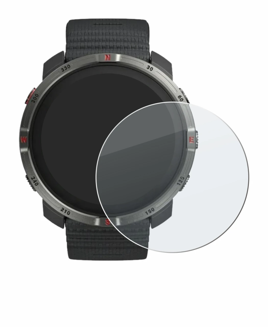 Image of the device Polar Grit X2 with a wide variety of screen protectors.