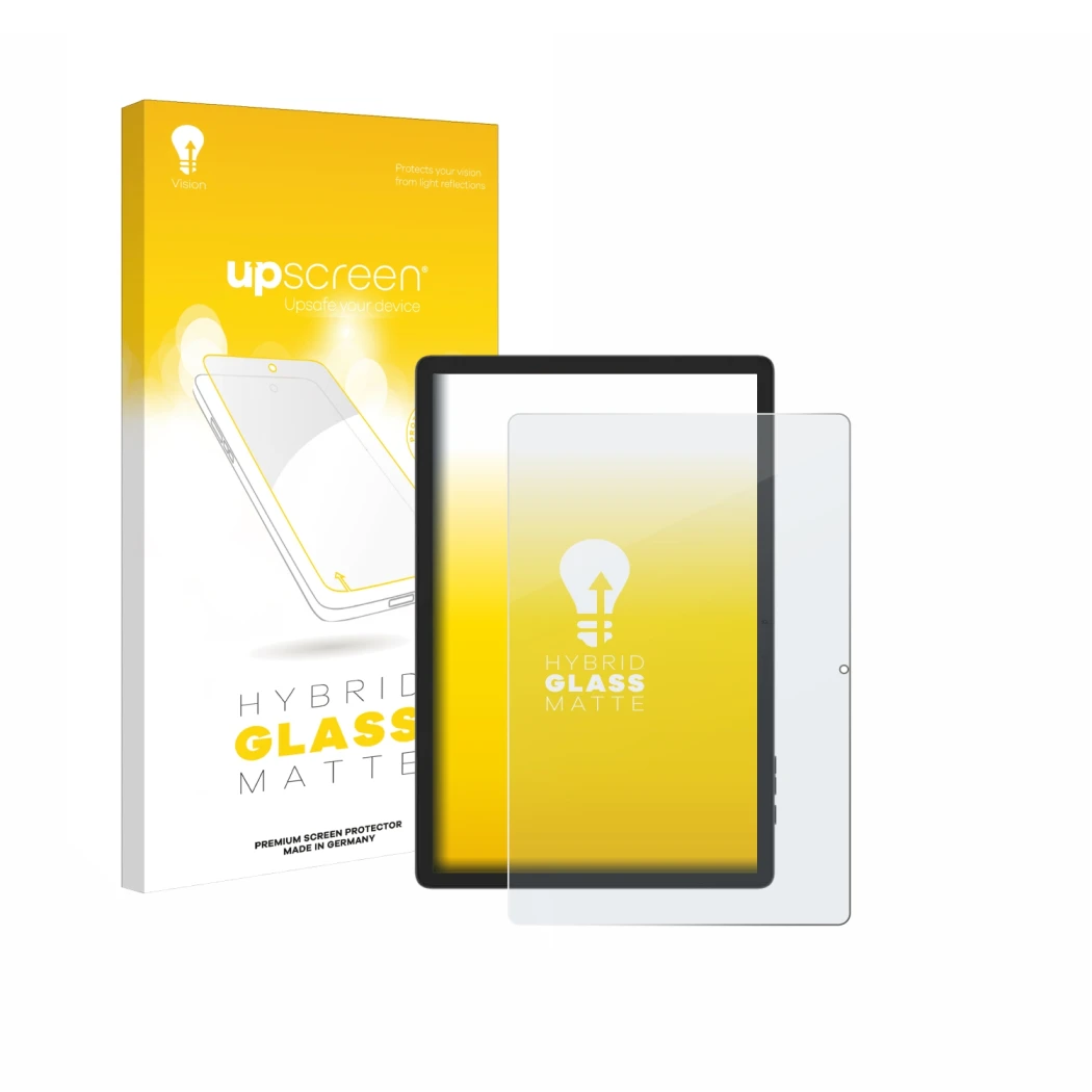 Front side of a product packaging with the brand logo upscreen. Next to it is the device Doogee Tab E3 Pro 13 shown with the c