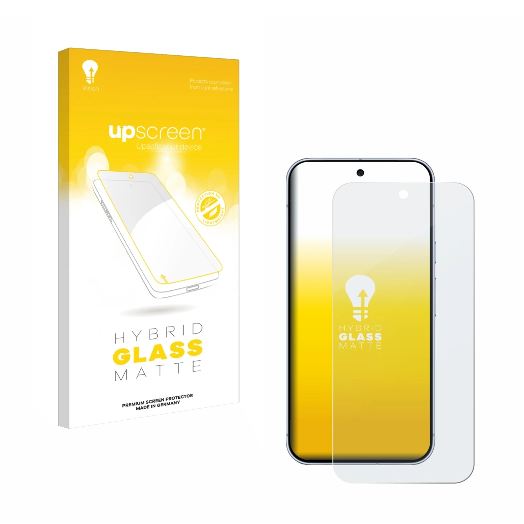 Front side of a product packaging with the brand logo upscreen. Next to it is the device Google Pixel 10 Pro XL shown with the