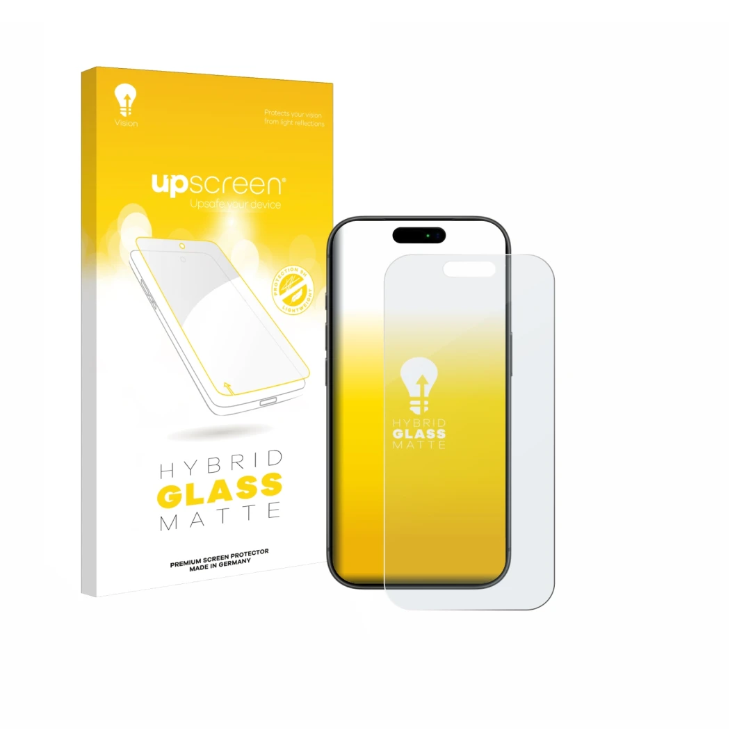 Front side of a product packaging with the brand logo upscreen. Next to it is the device Apple iPhone 17 Pro shown with the co