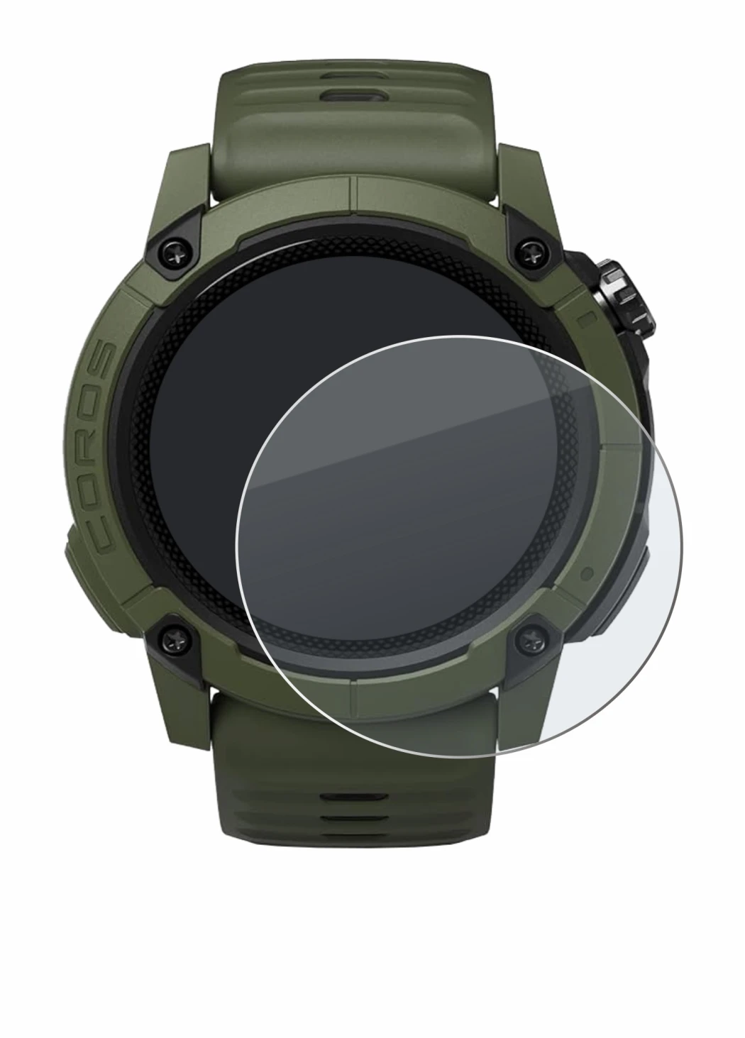 Image of the device Coros NOMAD with a wide variety of screen protectors.