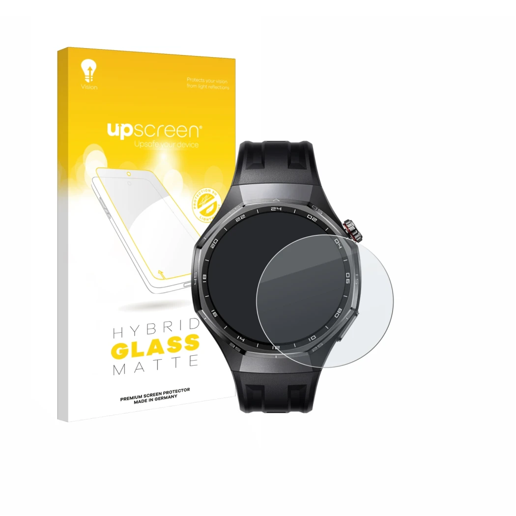 Front side of a product packaging with the brand logo upscreen. Next to it is the device Huawei Watch GT 6 Pro (46 mm) shown w