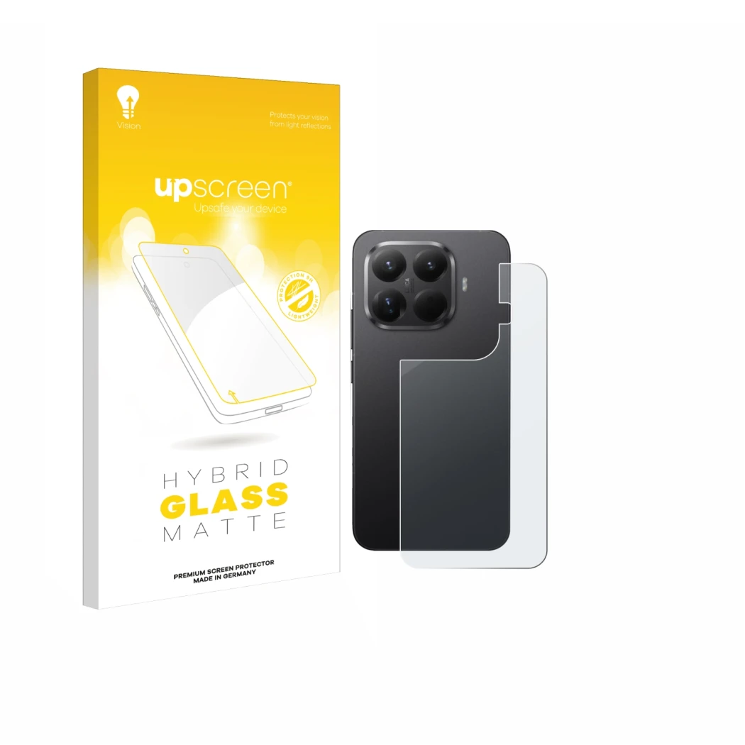 Front side of a product packaging with the brand logo upscreen. Next to it is the device Xiaomi 15T Pro (Back) shown with the 