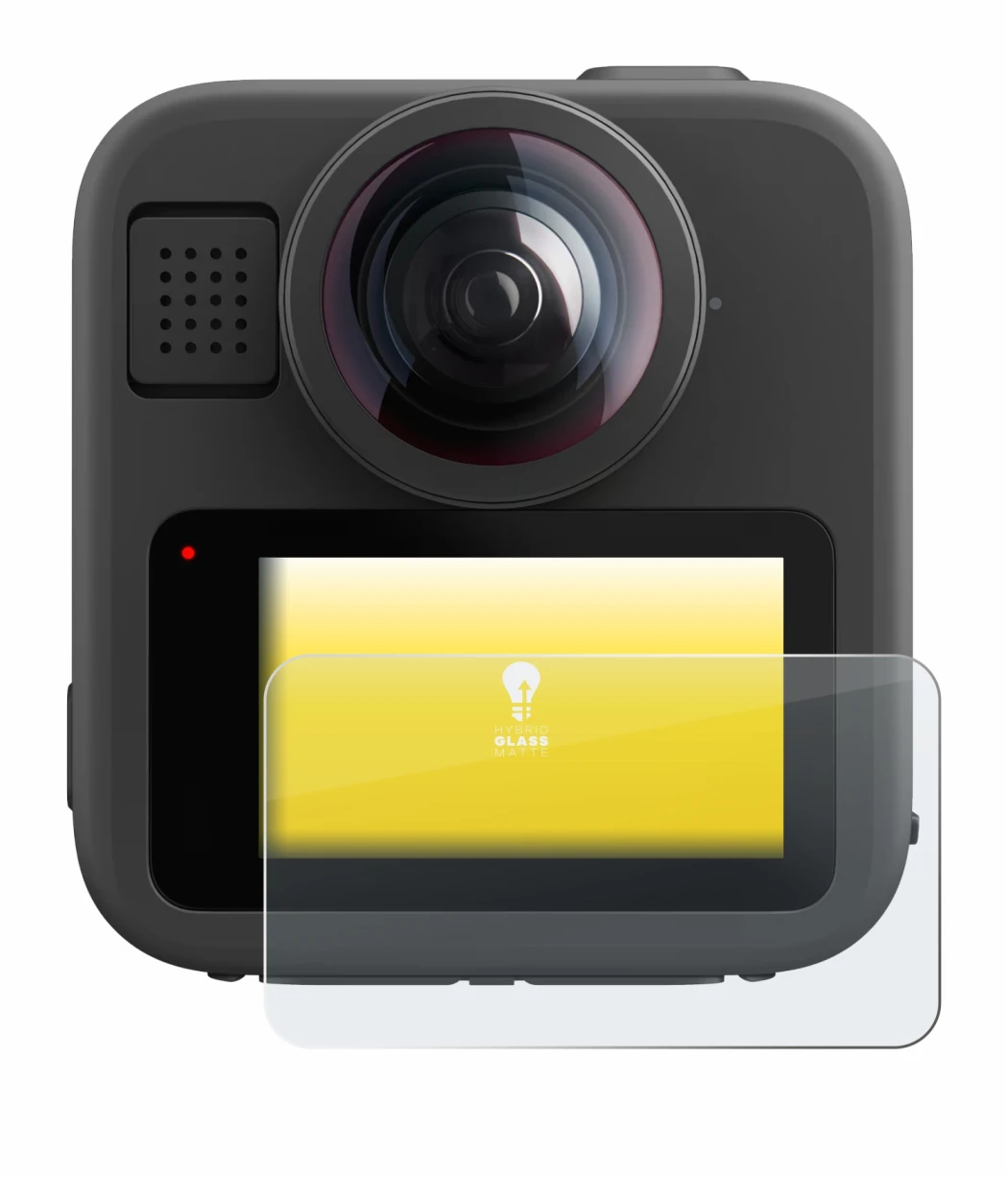 Image of the device GoPro Max 2 with a wide variety of screen protectors.
