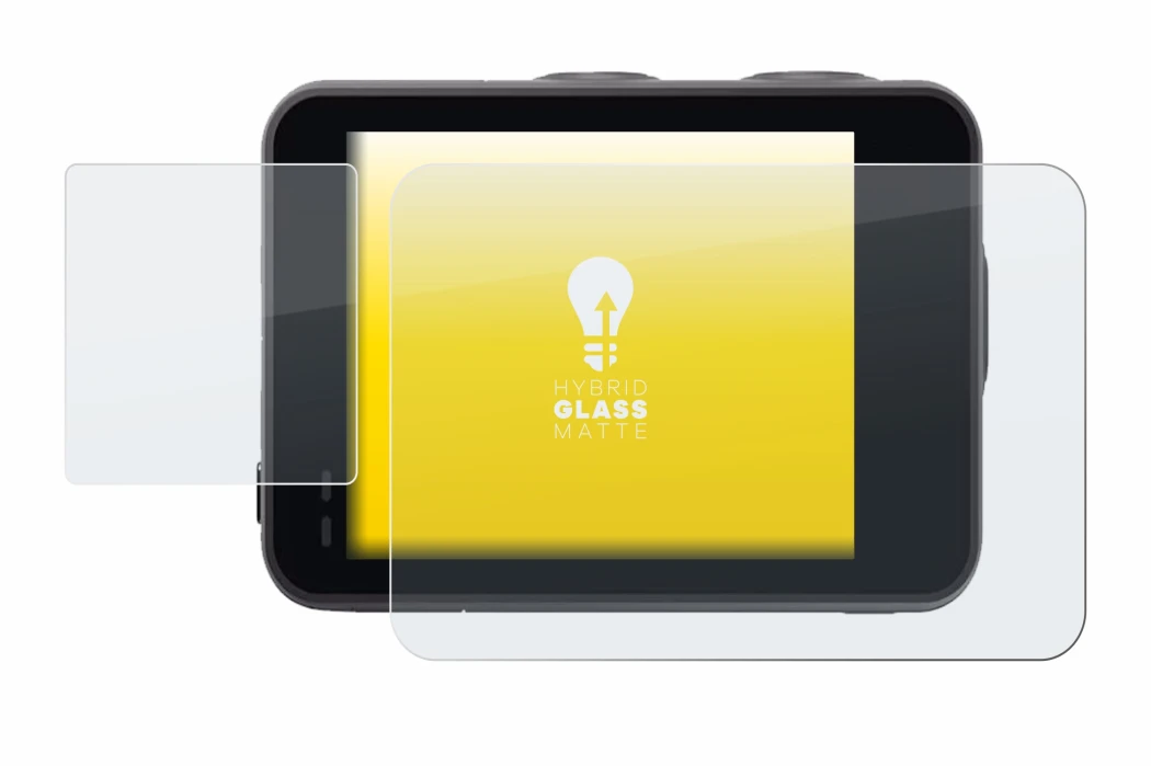 Image of the device Akaso Brave 7 with a wide variety of screen protectors.