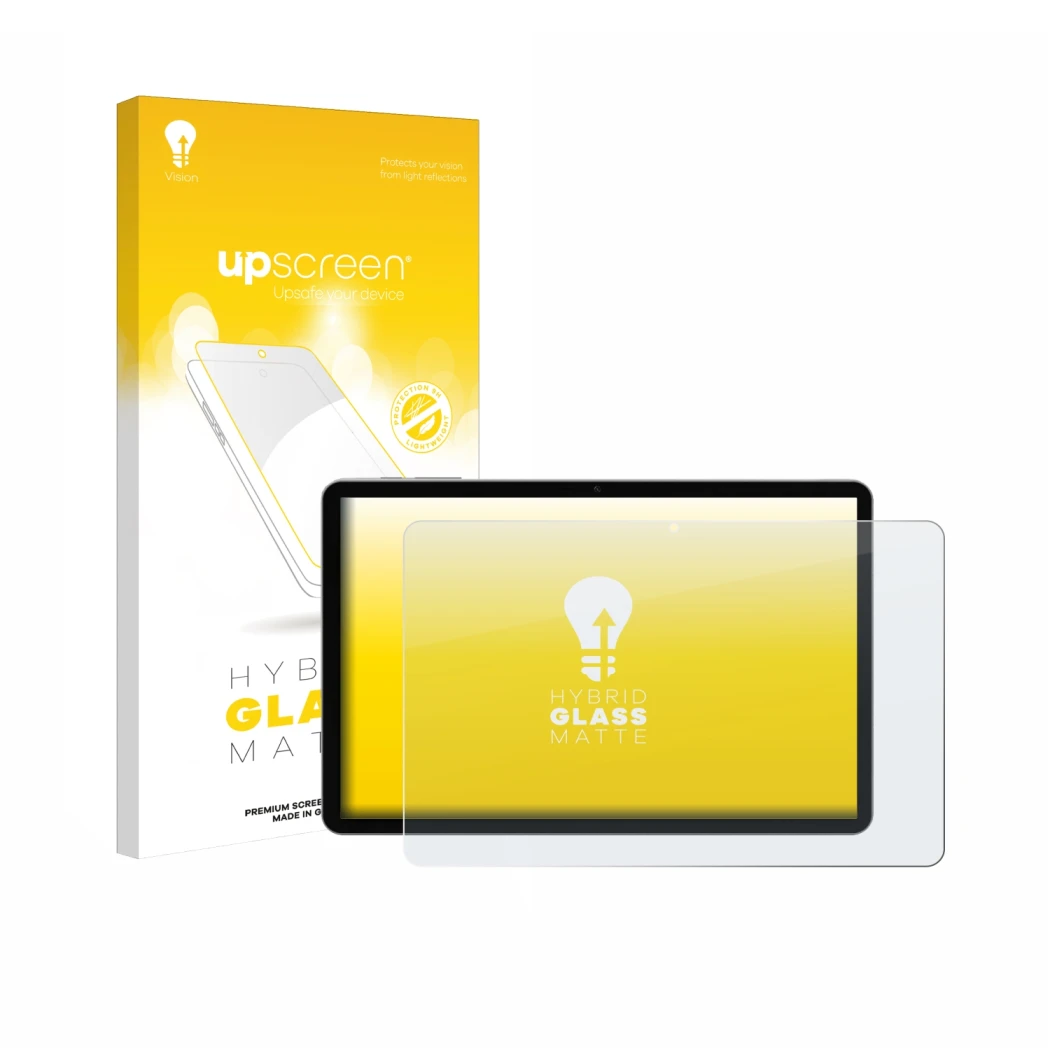 Front side of a product packaging with the brand logo upscreen. Next to it is the device Pritom M10 TAB 10 PLUS 10.1