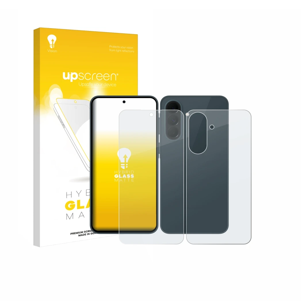 Front side of a product packaging with the brand logo upscreen. Next to it is the device Samsung Galaxy A37 5G (Front+Back) sh