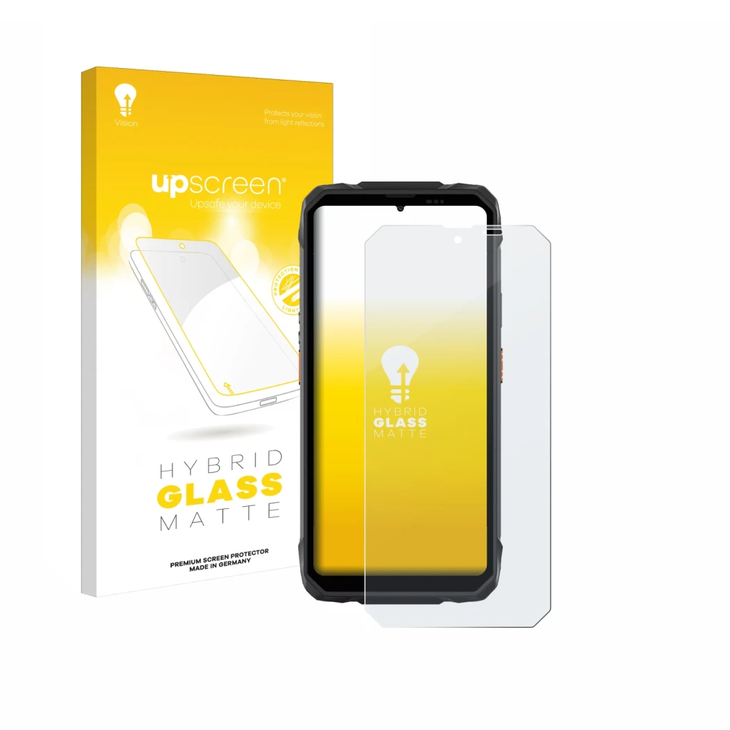 Front side of a product packaging with the brand logo upscreen. Next to it is the device Blackview Rock 1 shown with the corre