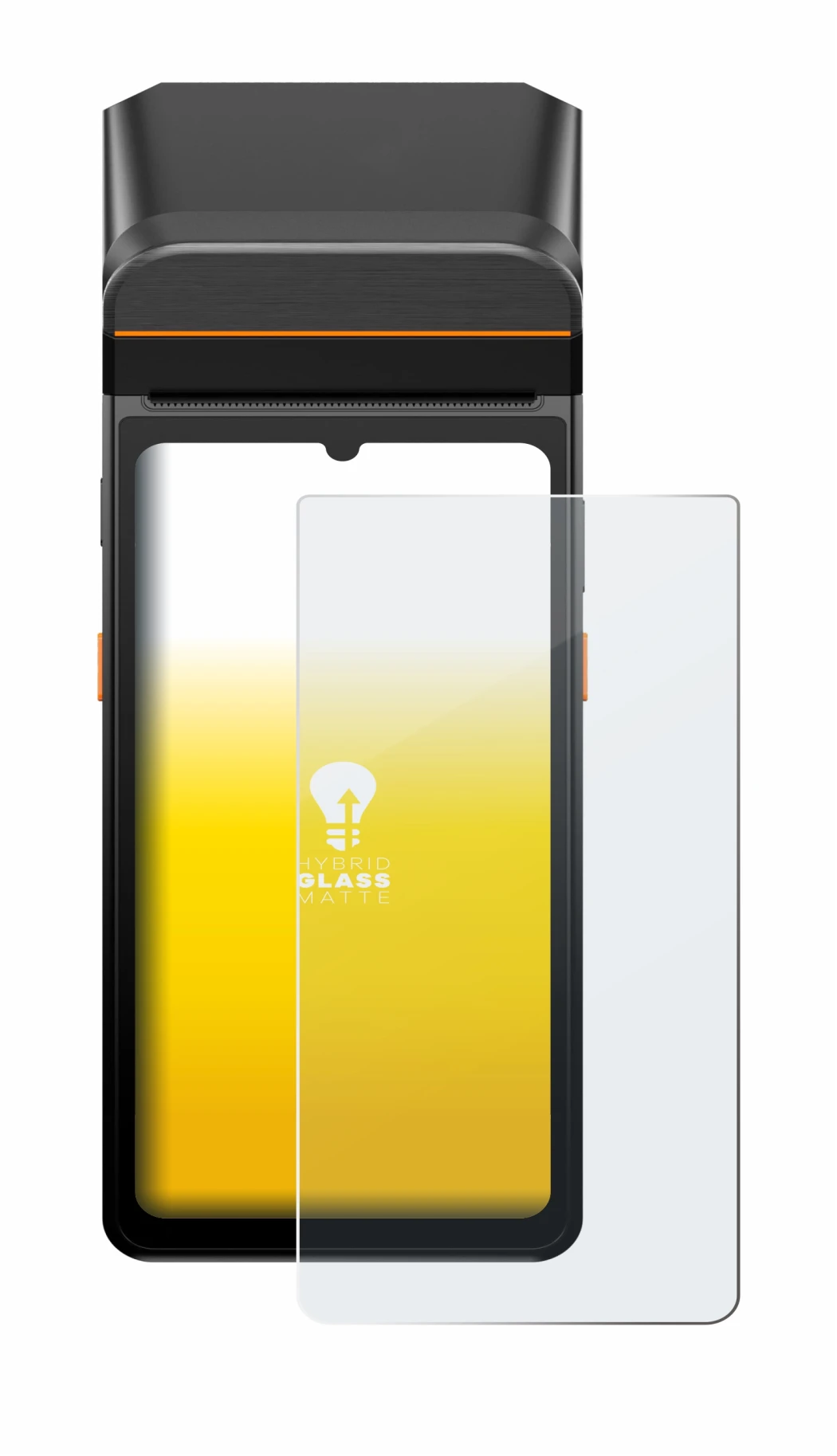 Image of the device Sunmi V3 A13 with a wide variety of screen protectors.
