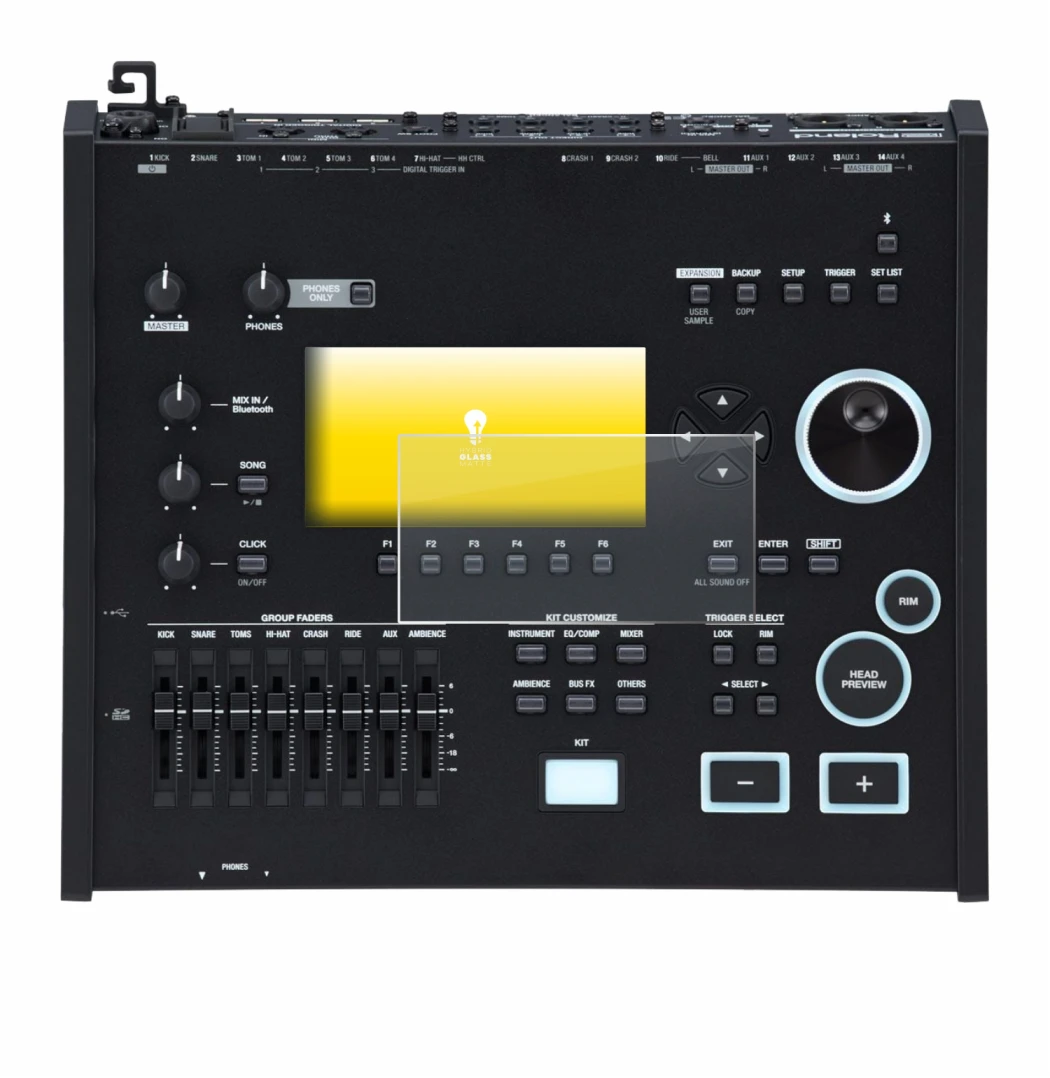 Image of the device Roland V71 with a wide variety of screen protectors.