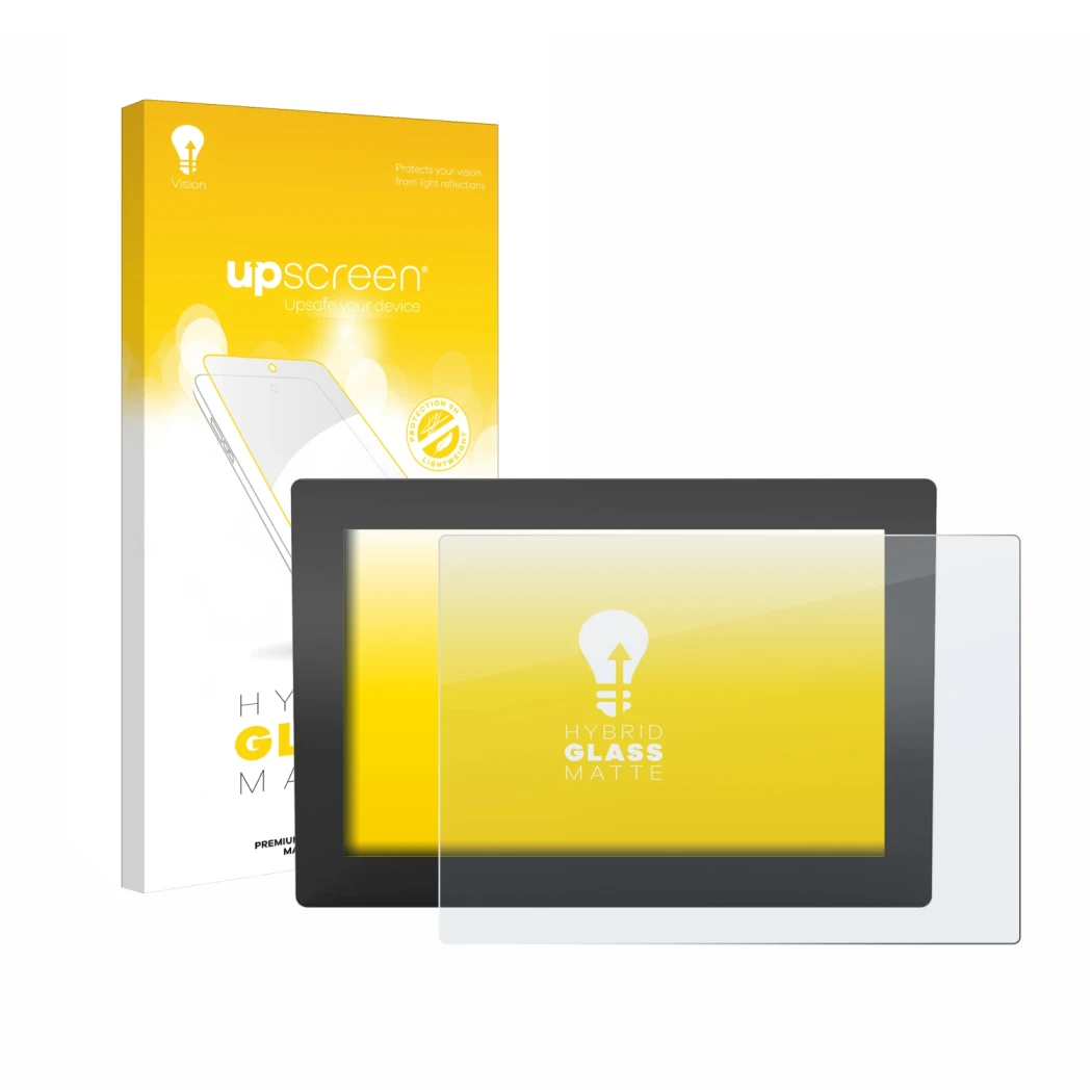 Front side of a product packaging with the brand logo upscreen. Next to it is the device WAGO Web Panel 400 762-3404 shown wit