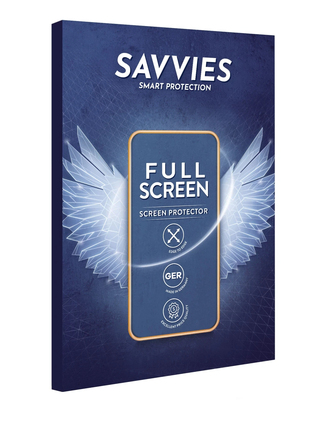 Front side of a product packaging with the brand logo Savvies