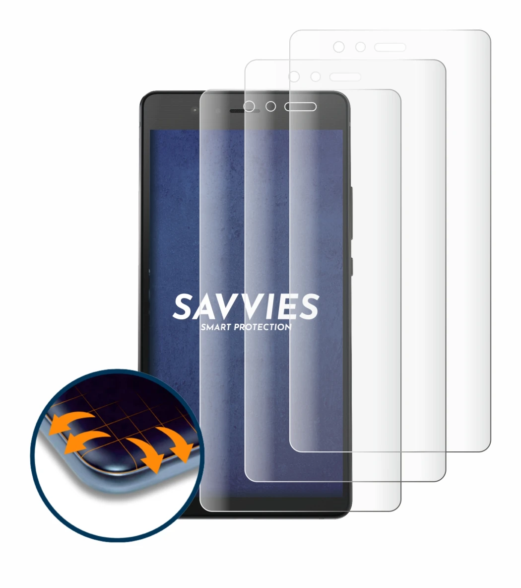 Image of the device Huawei P9 with a wide variety of screen protectors.