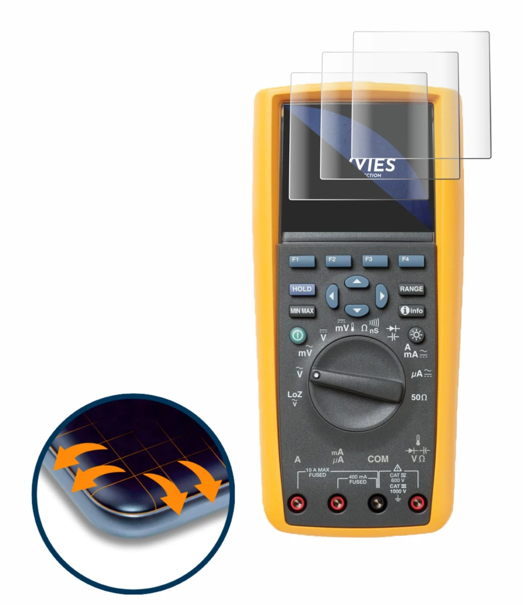 Image of the device Fluke MultiMeter 289 with a wide variety of screen protectors.