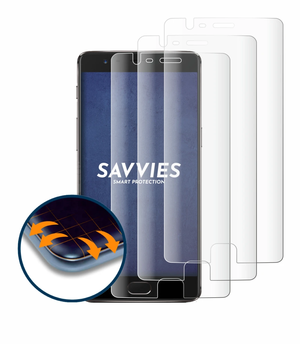 Image of the device OnePlus 3T with a wide variety of screen protectors.