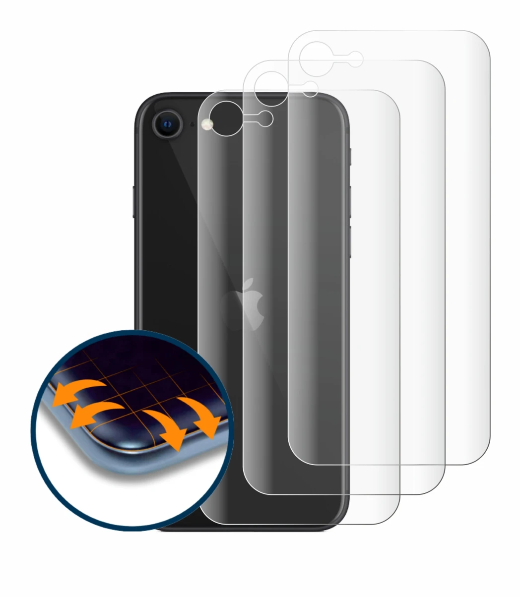 Image of the device Apple iPhone SE 2 2020 (Back) with a wide variety of screen protectors.