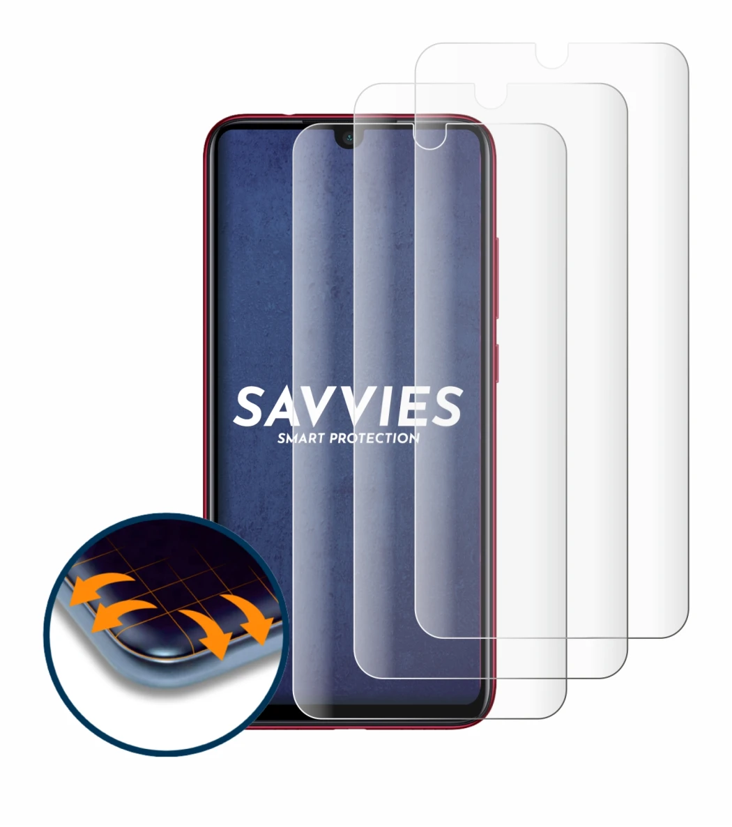 Image of the device Xiaomi Redmi Note 7 with a wide variety of screen protectors.