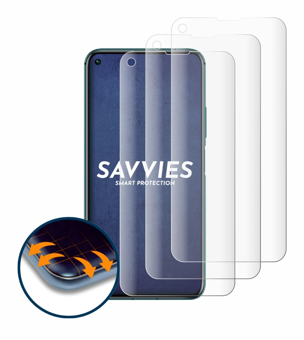Image of the device Honor 20 Pro with a wide variety of screen protectors.