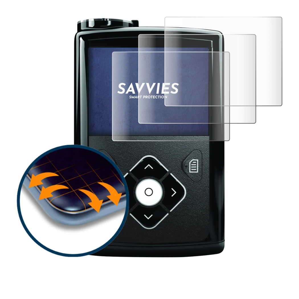 Image of the device Medtronic Minimed 640G with a wide variety of screen protectors.