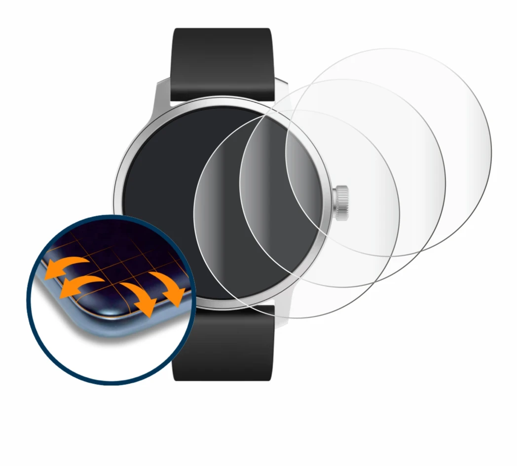 Image of the device Withings ScanWatch (42 mm) with a wide variety of screen protectors.
