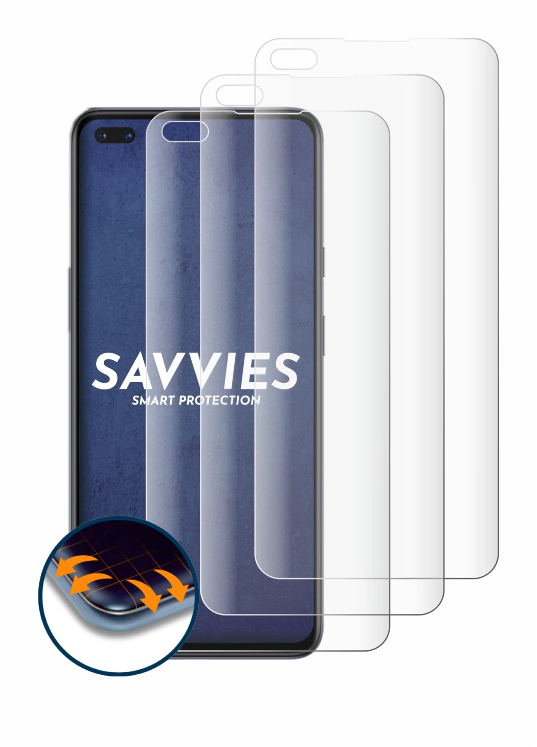 Image of the device OnePlus Nord with a wide variety of screen protectors.