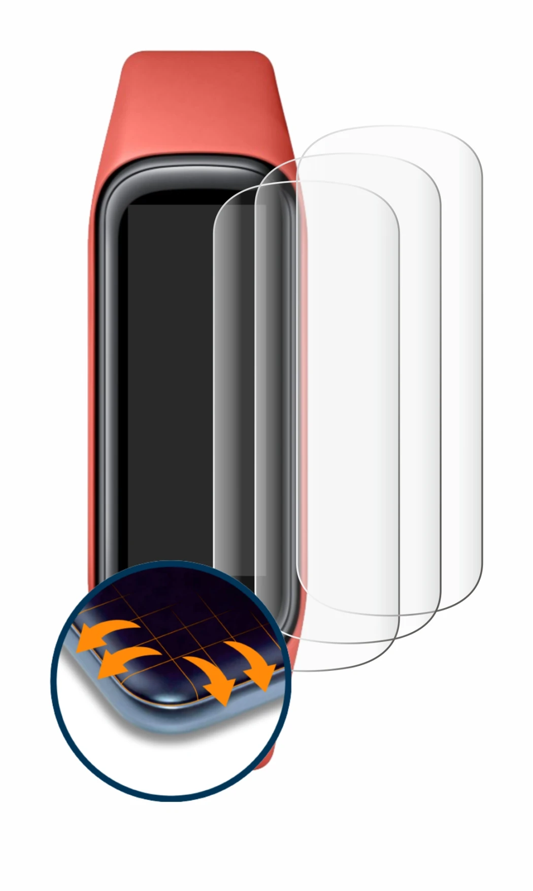 Image of the device Samsung Galaxy Fit2 with a wide variety of screen protectors.