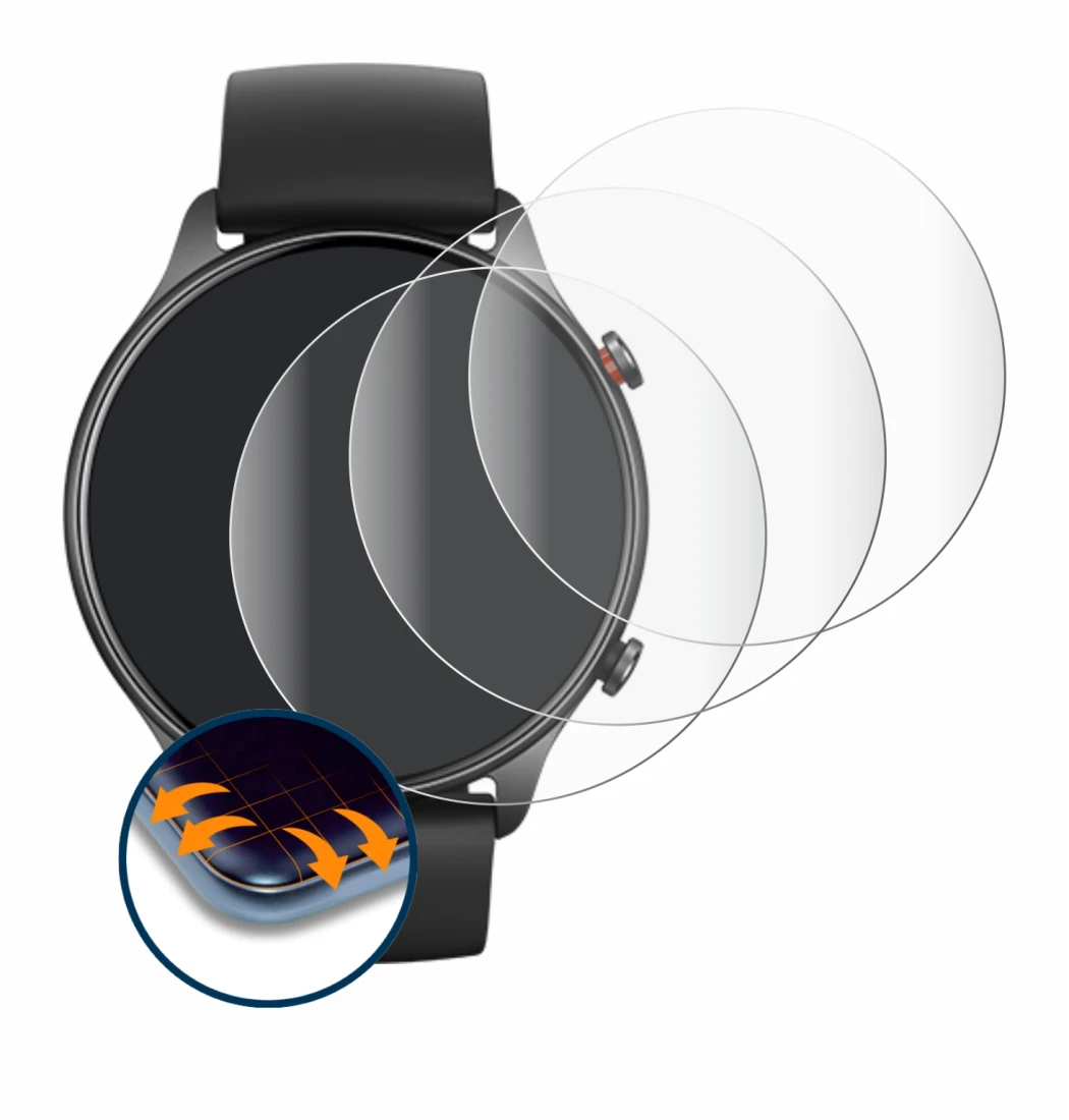 Image of the device Huami Amazfit GTR 2e with a wide variety of screen protectors.
