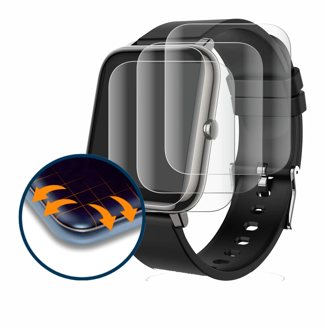 Image of the device Popglory P22 with a wide variety of screen protectors.