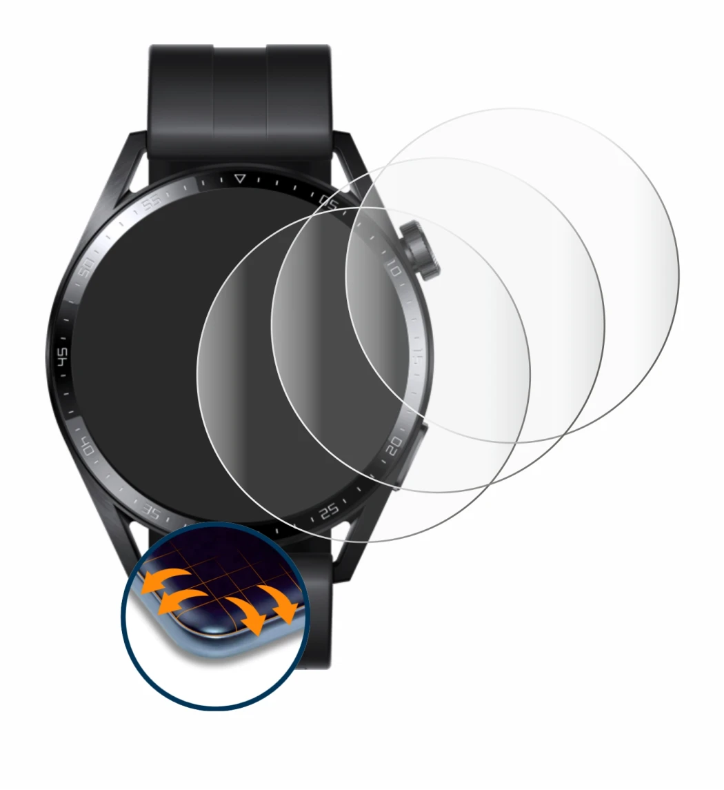 Image of the device Huawei Watch GT 3 (46 mm) with a wide variety of screen protectors.