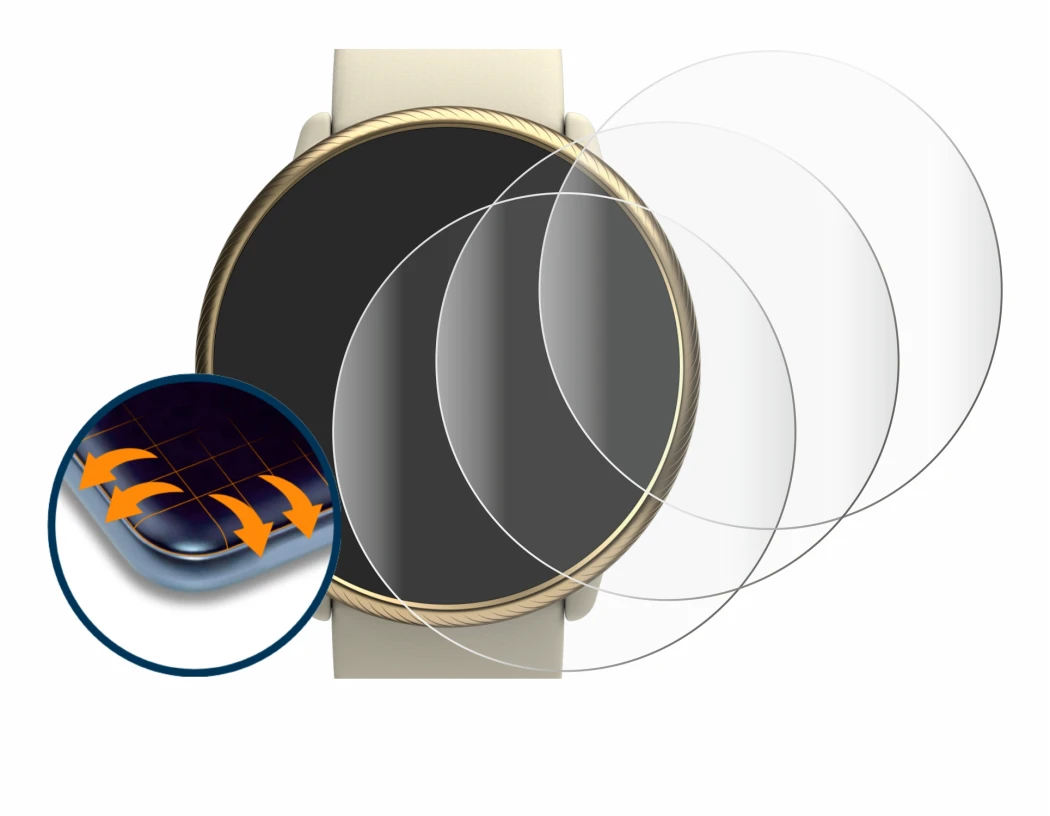 Image of the device Polar Ignite 2 with a wide variety of screen protectors.