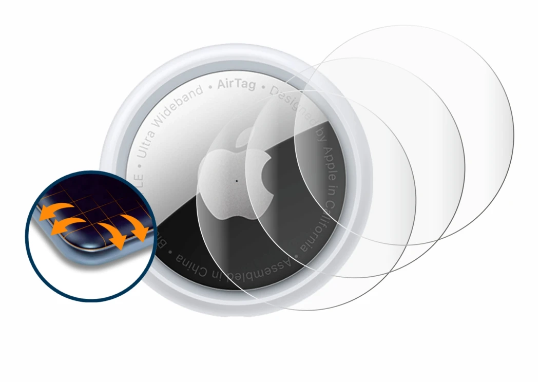 Image of the device Apple AirTag with a wide variety of screen protectors.