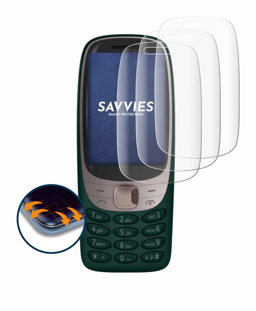 Image of the device Nokia 6310 (2021) with a wide variety of screen protectors.