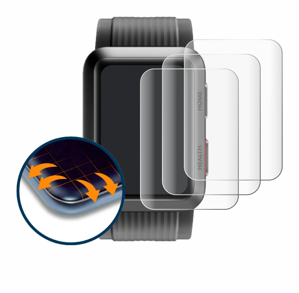 Image of the device Huawei Watch D with a wide variety of screen protectors.