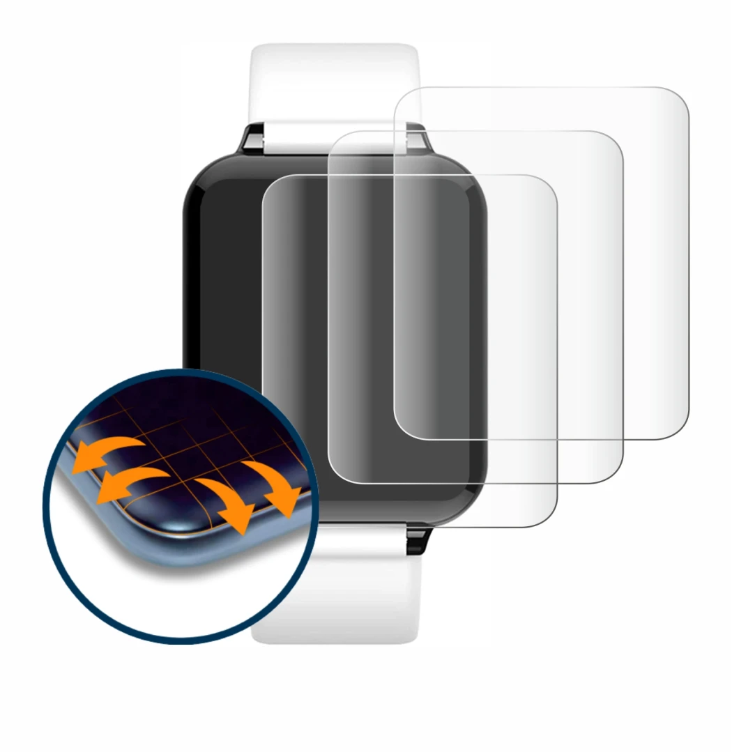 Image of the device Hero Band III with a wide variety of screen protectors.