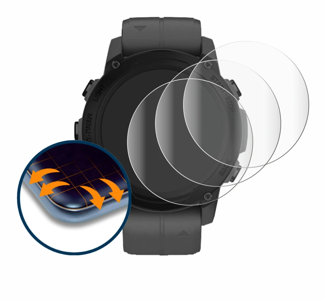 Image of the device Garmin Descent G1 with a wide variety of screen protectors.
