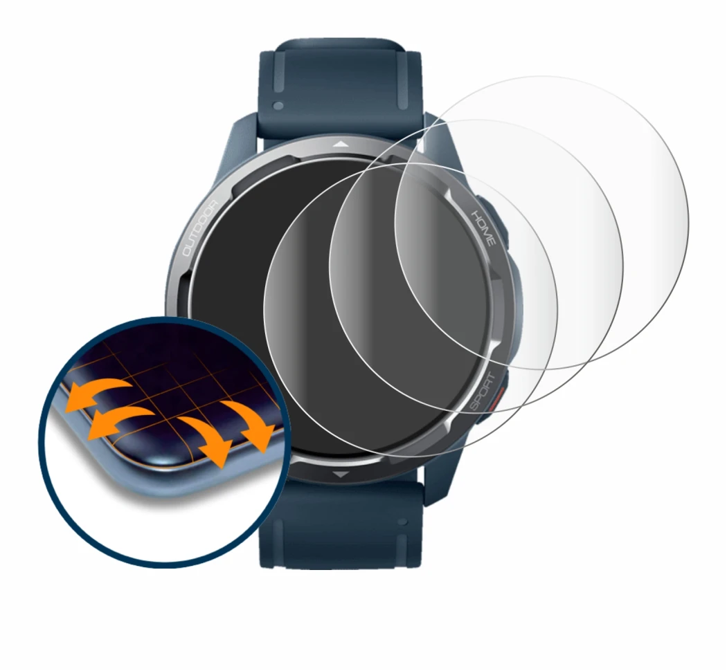 Image of the device Xiaomi Watch S1 Active with a wide variety of screen protectors.