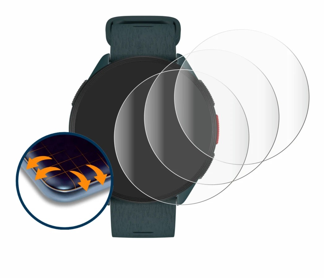 Image of the device Polar Pacer with a wide variety of screen protectors.