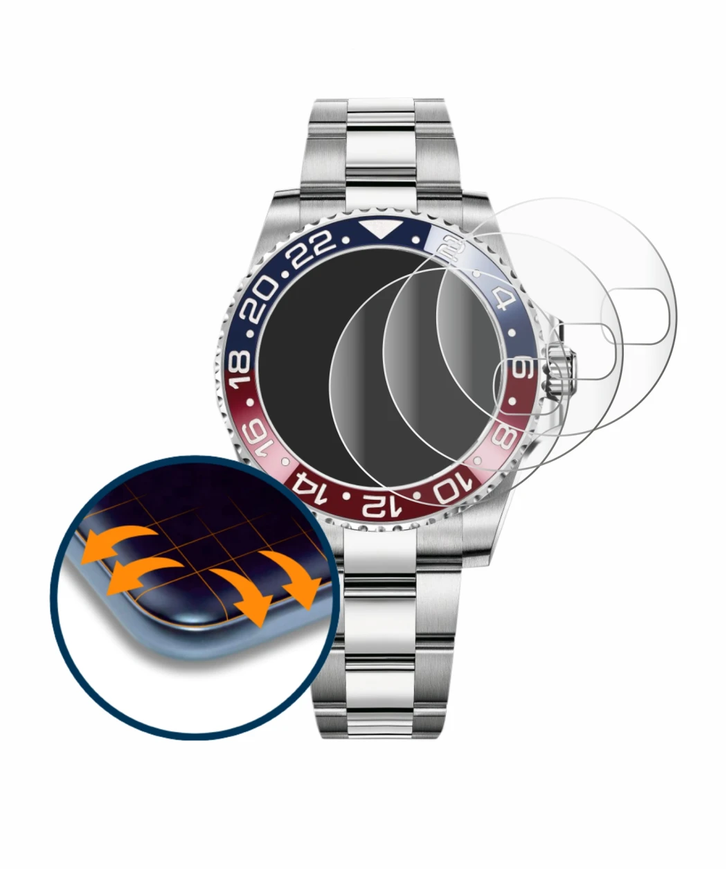 Image of the device Rolex GMT-Master II with a wide variety of screen protectors.