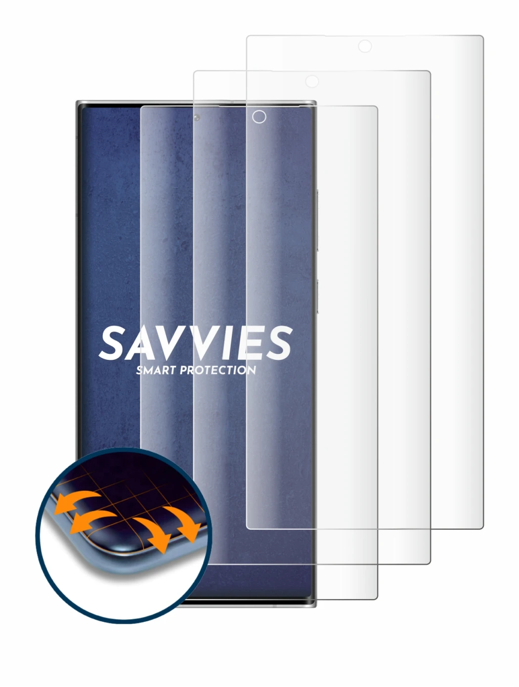 Image of the device Samsung Galaxy S22 Ultra 5G (case-friendly) with a wide variety of screen protectors.