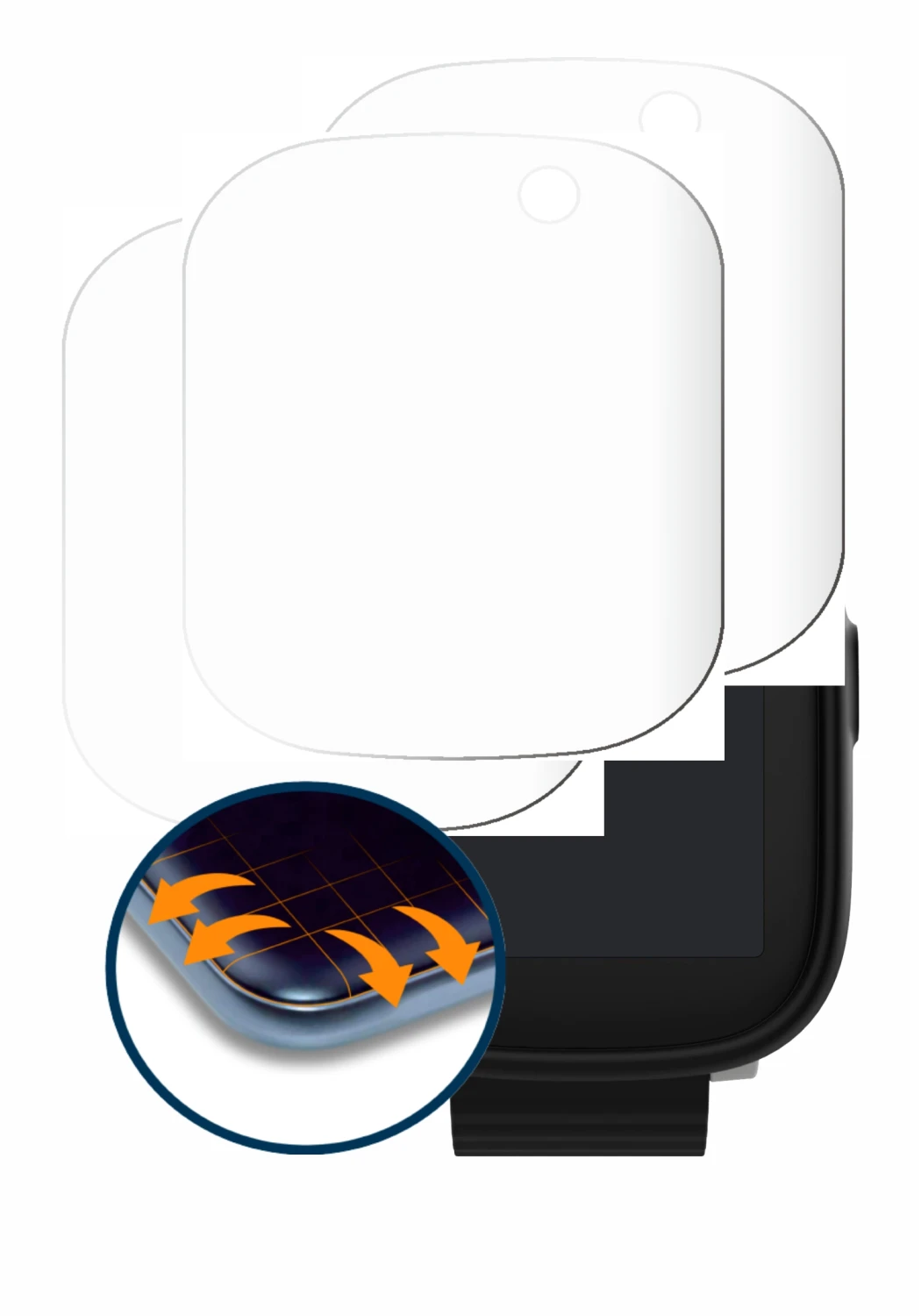 Image of the device Xplora X6 Play 2022 (1st generation) with a wide variety of screen protectors.
