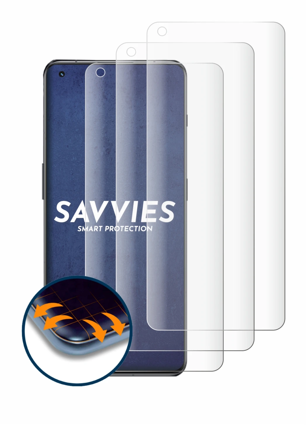 Image of the device OnePlus 11 5G with a wide variety of screen protectors.