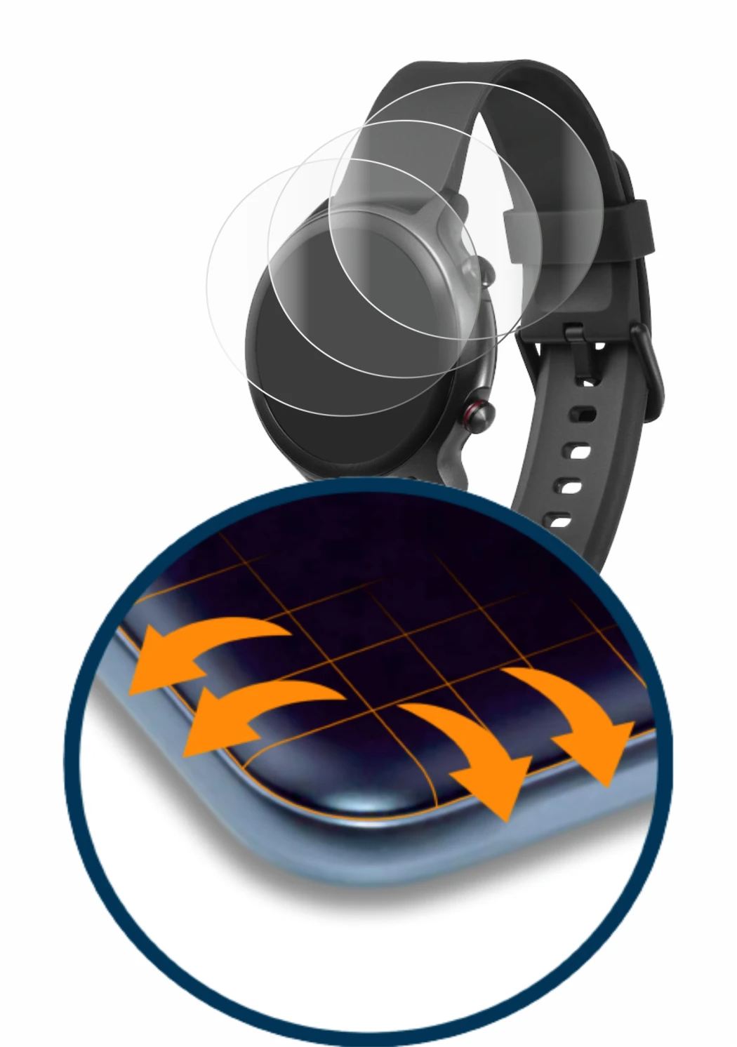 Image of the device Doro Watch with a wide variety of screen protectors.