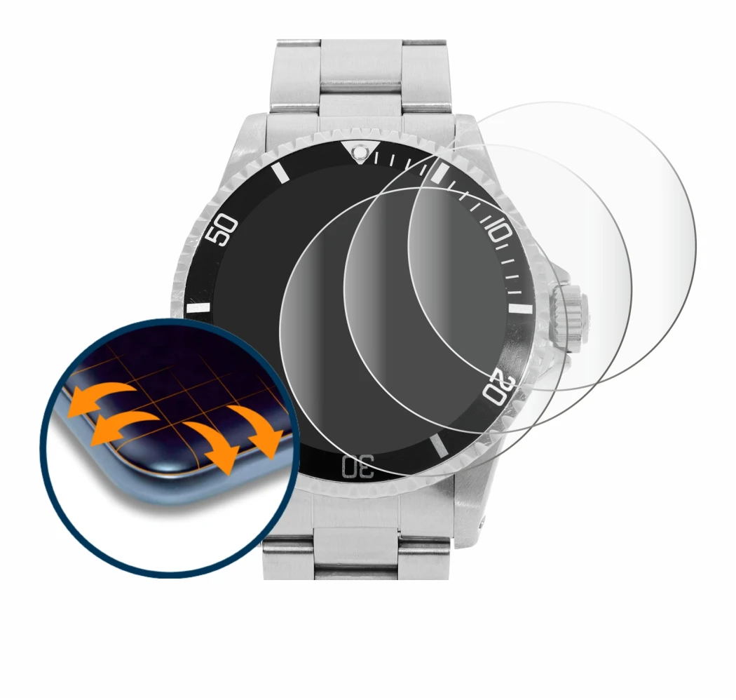 Image of the device Rolex Submariner (no date) with a wide variety of screen protectors.