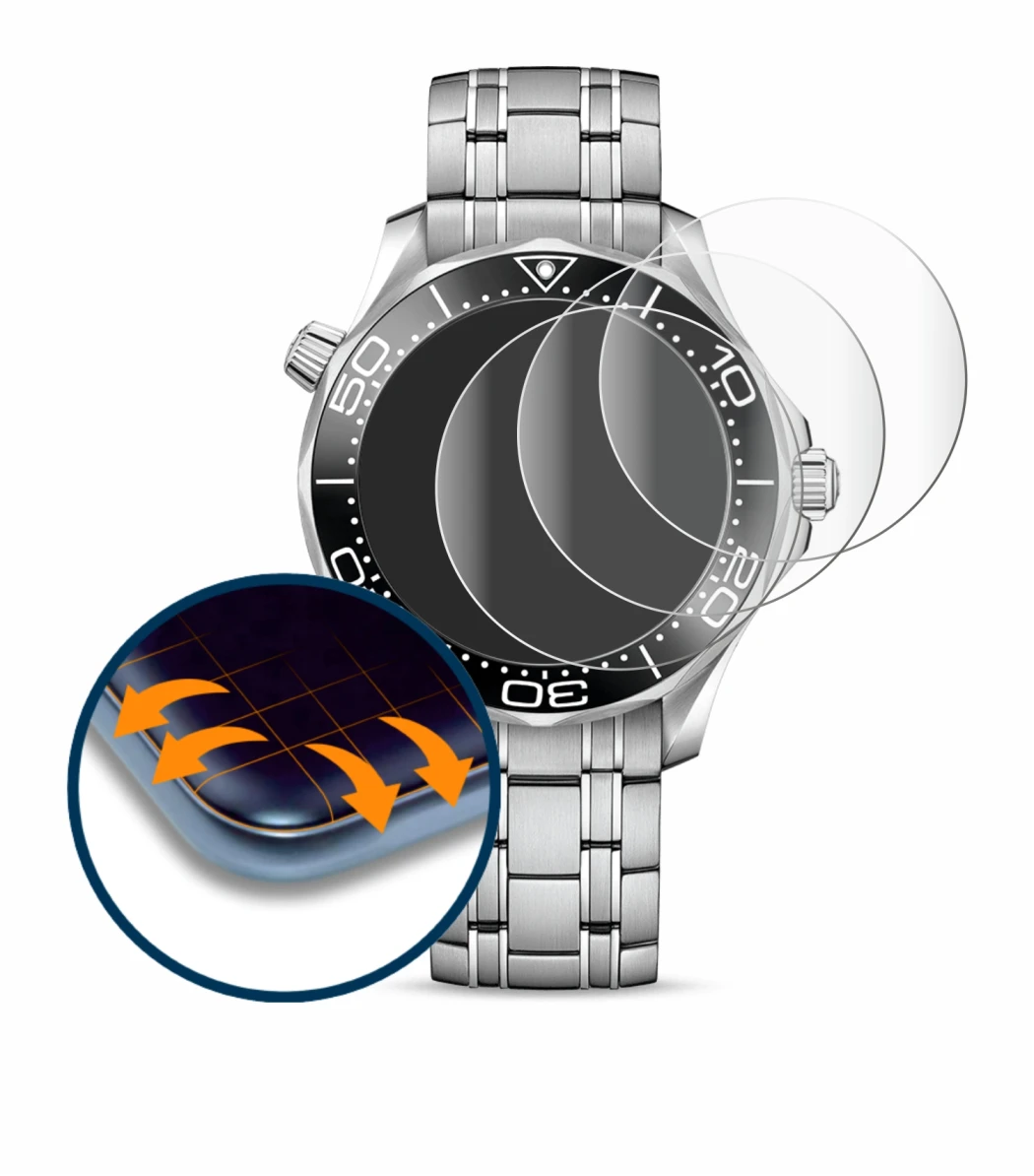 Image of the device Omega Seamaster Diver 300M (42 mm) with a wide variety of screen protectors.