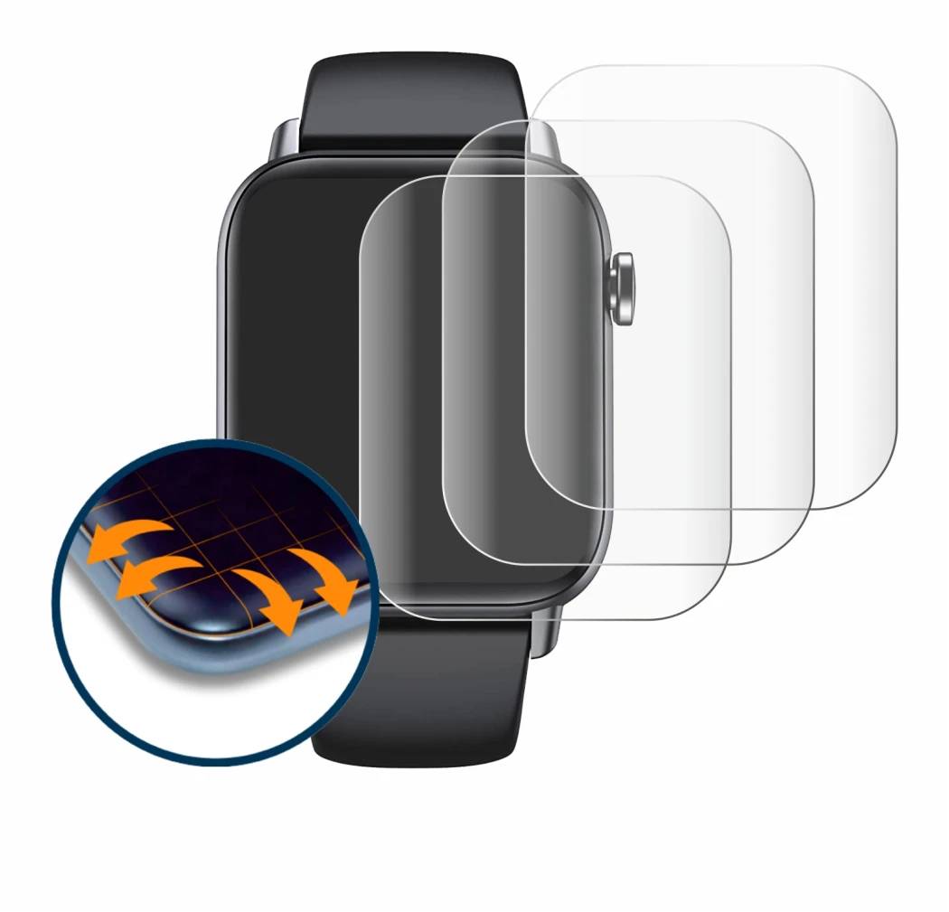 Image of the device Levowatch Doitx 2 with a wide variety of screen protectors.