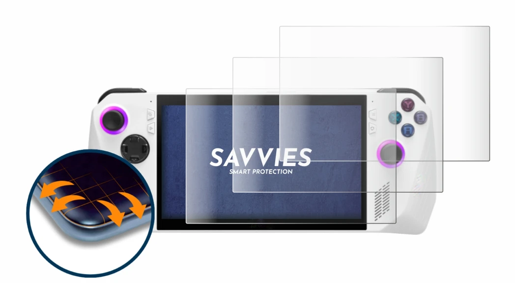 Image of the device ASUS ROG Ally (2023) RC71L with a wide variety of screen protectors.