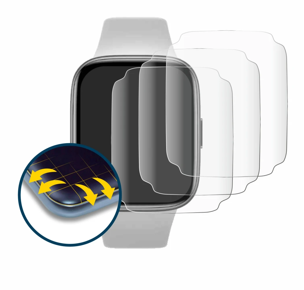 Image of the device Xiaomi Redmi Watch 3 Active with a wide variety of screen protectors.