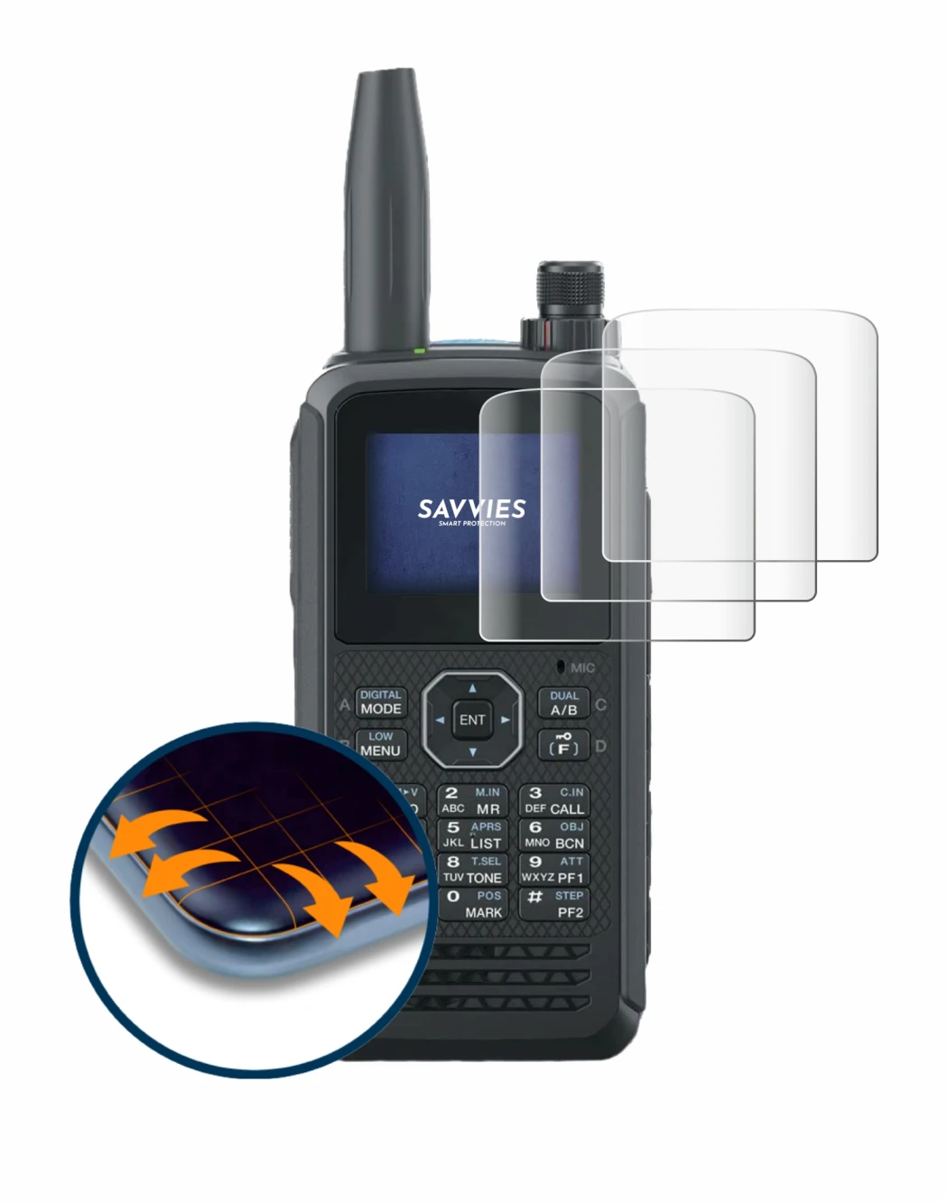 Image of the device Kenwood TH-D75E D-Star with a wide variety of screen protectors.