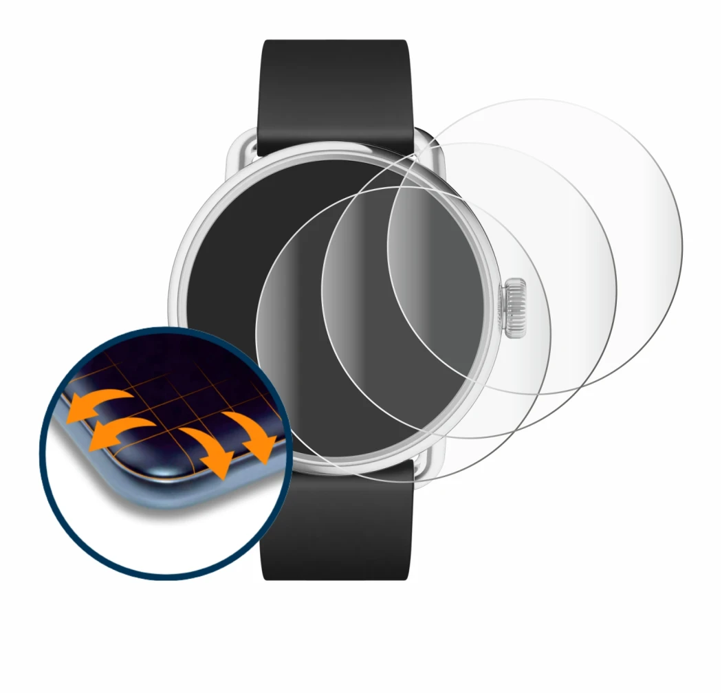 Image of the device Withings ScanWatch 2 (38 mm) with a wide variety of screen protectors.