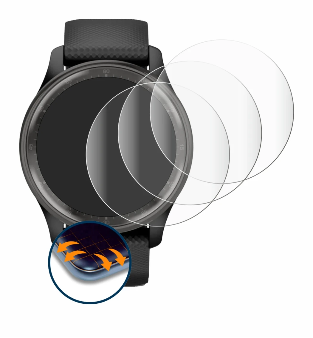 Image of the device Garmin Vivomove Trend with a wide variety of screen protectors.
